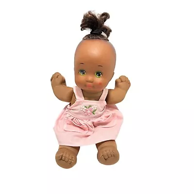 Mattel 1989 Magic Nursery Baby Doll Black Skin African American Pink Jumper • $34.95