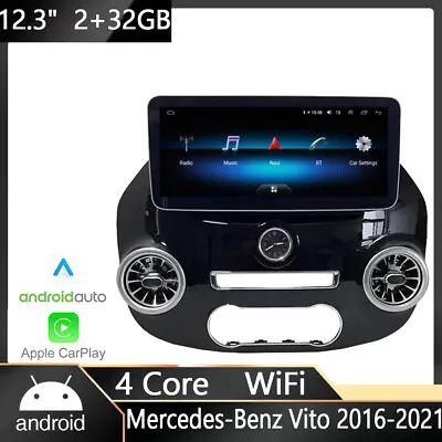 12.3  Car Android Gps Navigation Wifi Carpaly Radio For Mercedes-benz Vito 16-21 • $530.94
