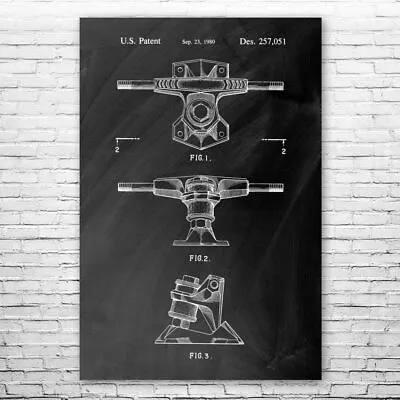 Skateboard Truck Patent Poster Print 12 SIZES Skateboarding Gifts Skateboard Art • $15.95