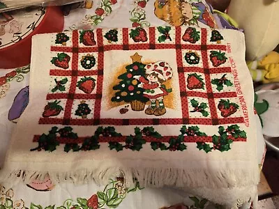 Vintage STRAWBERRY SHORTCAKE Christmas Dish Towel 1981 American Greetings Corp • $17