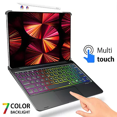 $69.95 • Buy For IPad Air 5/4 Ipad 9th/8th/7th Gen/Touchpad Keyboard Case With Pencil Holder