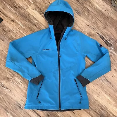 Women’s Mammut Outdoor Ultimate VII SO Lined Hooded Soft Shell Jacket Sz M Blue • $75