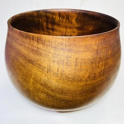 Dan DeLuz Signed Large Hawaiian Koa Wood Thin Walled Bowl Height 8  • $3300
