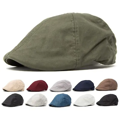 Classic Cotton Linen Duckbill Gatsby Cap Newsboy Ivy Hat Golf Hat Casual Cabbie  • $14.99