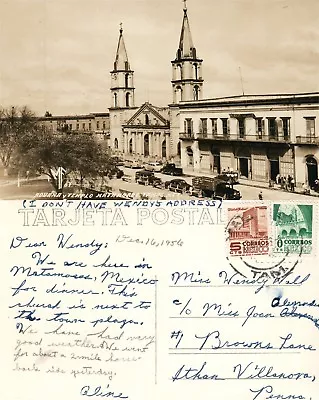 Matamoros Mexico Aduana Y Templo 1956 Vintage Real Photo Postcard Rppc • $13.99