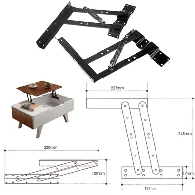 1Pair Lift Up Top Coffee Table Lifting Frame Mechanism Spring Hinge Hardware • £26.92