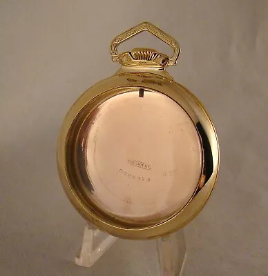 10k GOLD FILLED CASE PRESIDENT OPEN FACE SIZE 18s POCKET WATCH • $50