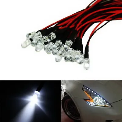 (20) Xenon White 12V LED Lights For Headlights DRL Angel Eyes Fog Retrofit DIY • $8.99