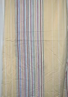 Pottery Barn Shower Curtain Plaid 100% Cotton Yellow Pastel Striped 72”x72” • $26.91