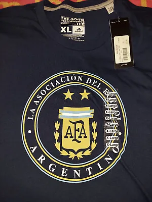 Argentina T-Shirt 2015 Adidas Go-To Performance Tee Mens XL Lionel Messi • $31.99