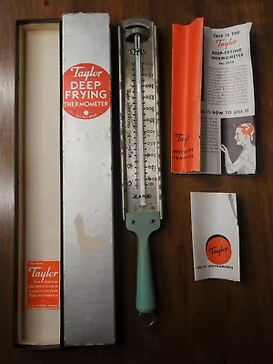 Vintage TAYLOR Deep Frying Thermometer 5910 C. 1950 [IN BOX] • $15