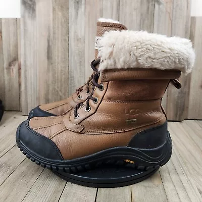 Womens Ugg Adirondack II Size 9 Brown Sherpa Lined Ankle High Waterproof Boots • $68