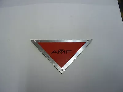 AMF Massey Tractor Mower Metal Emblem Decal Vintage Bowling • $12