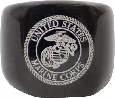 Black USMC Ring Stainless Steel Marine Corps Globe & Anchor Engraved • $15.99