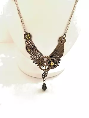 Women's Steampunk Metal Pendant Necklace Adjustable Length 22 Inches Long • $12.50