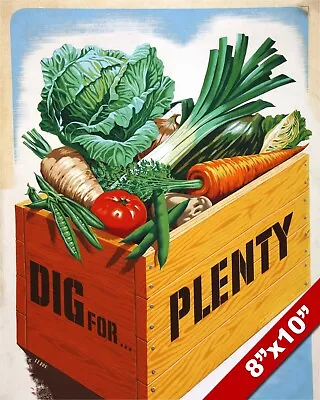 Wwii Victory Garden Grow Food Propaganda Poster Painting Real Canvas art Print • $14.99