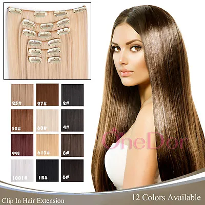 OneDor 24  Straight Full Head Synthetic  Kanekalon Clip In Hair Extensions 7pcs  • $14.99