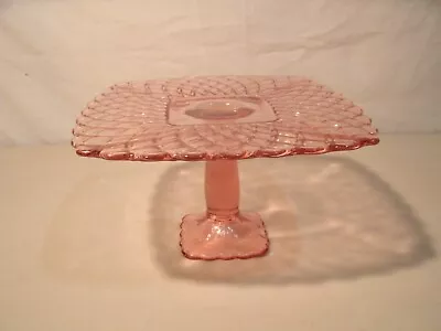 Vintage Rose Pink Depression Glass 10-Inch Diameter Pedestal Cake Stand • $37.50