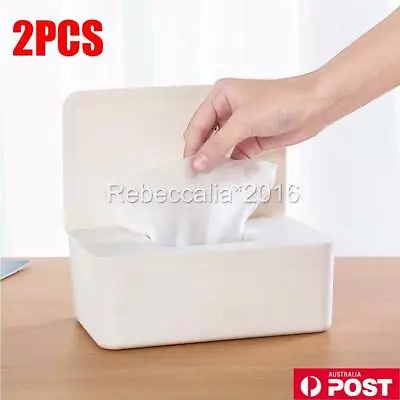 2X Home Dustproof Tissue Storage Box Case Wet Wipes Dispenser Holder With Lid • $19.56