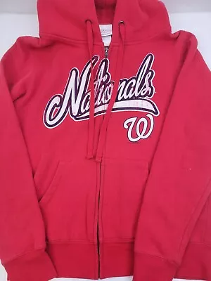 Washington Nationals Hoodie Women's Red Zip Sweatshirt MLB Genuine Merchandise M • $9