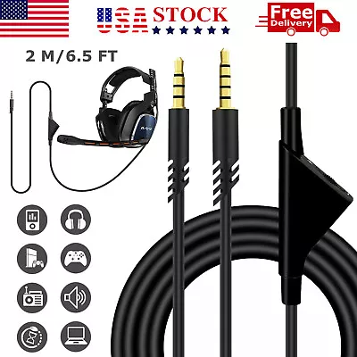 Replacement Audio Cable Cord Volume Control For Astro A10 A40 Gaming Headset 2M • $9.45