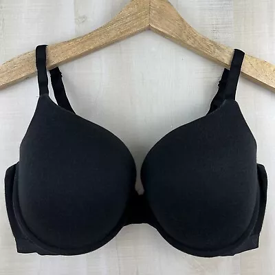 Victoria’s Secret Womens 38DD Black Cotton T-Shirt Push Up Full Coverage Bra • $25