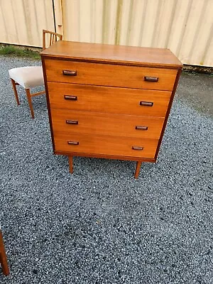 Mid Century Vintage Teak Chest Of Drawers Danish Style • £220