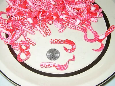 3    CURL TAIL GRUBS 25 BODIES In WHITE W/ RED SPOTS • $6.89