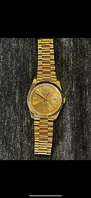 Rolex Day-Date 228238 Gold President Bracelet With Gold Bezel • $10000