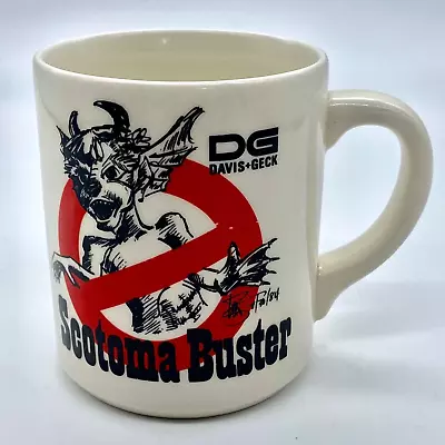 Advertising Coffee Mug Cup DAVIS + GECK  SCOTOMA BUSTER  Demon Artist Signed Vtg • $19.99