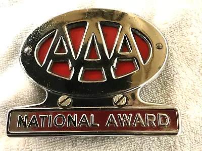 Vintage AAA National Award Badge Emblem License Plate Bumper Topper NOS • $80