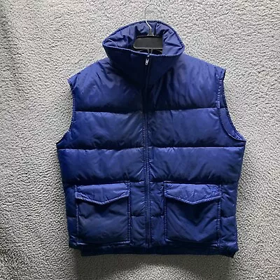 Vintage Ski Daddle Vest Adult Extra Large XL Blue Zip Up Duck Down Puffer Mens • $21.31