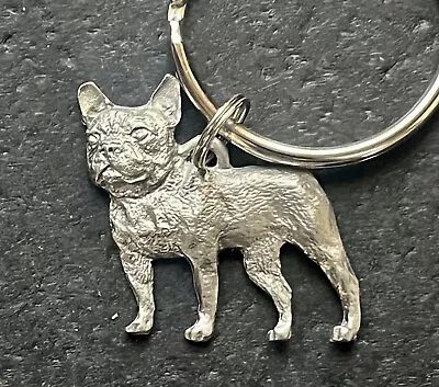 Solid Pewter French Bulldog Dog Puppy Mack Truck Silver Metal Keychain E • $5.95