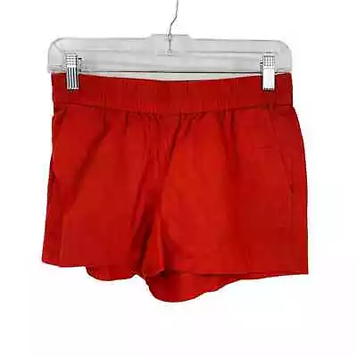 J. Crew Women's Size 00 Red Orange Shorts 100% Cotton Gartered Waist Relaxed • $19.97