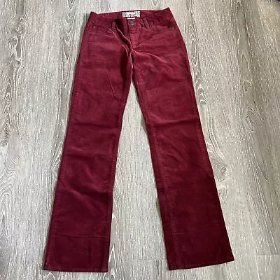 J. Crew Maroon Bootcut Corduroy Trousers Flare Pants 0R Actual 29x32 • $14.99