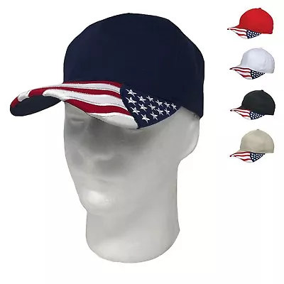 Patriotic USA US Flag Stars Racing 6 Panel Baseball Cotton Hats Caps • $12.95