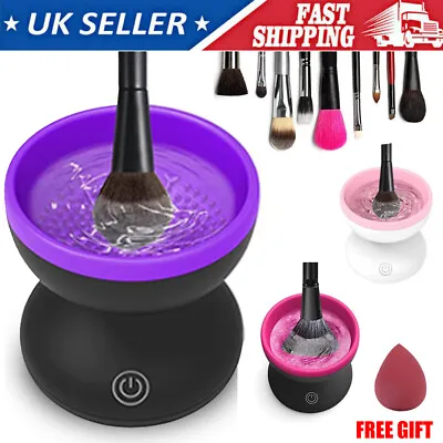 Automatic Brush Cleaner Electric Makeup Brush Cleaning Machine Fast Clean Dryer • £6.99