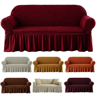 $12.98 • Buy 3D Bubble Lattice Sofa Couch Covers 1/2/3/4 Seat Non Slip Slipcover Protector 