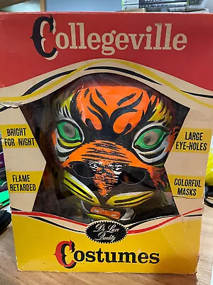 Vintage Collegeville Tiger Mask/Costume In Original Box Large (12-14 Yrs) Rare! • $75