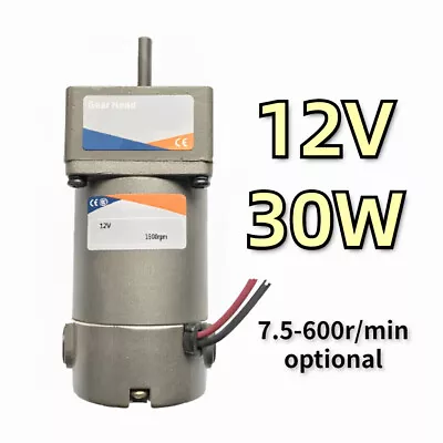  30W DC12V Adjustable Variable Gear Reducer Motor Round Shaft Motor 7.5-600r/min • $79.98