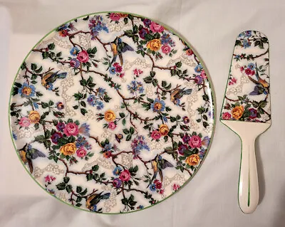 Royal Tudor Ware Bluebird & Roses Cake Plate And Server Barker Bros LTD England • $29