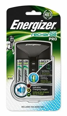 £20.99 • Buy Energizer PRO AA AAA Battery Charger + 4x AA 2000mAh NiMH Rechargeable Batteries