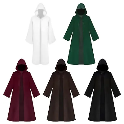 US Men Renaissance Medieval Cloak Unisex Tunic Hooded Robe Cosplay Costume Capes • $7.59