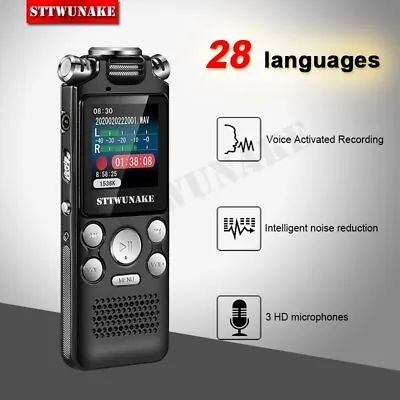 Professional 3 Microphones Voice Activated Recorder Digital Recording Device • $29.40