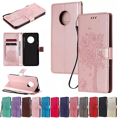 Tree Embossing PU Leather Flip Wallet Case Phone Cover For Huawei Y6P Y5P Y8P Y9 • $11.65