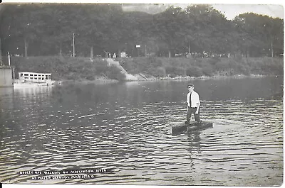 RPPC Dudley Nye Walking On Muskingum River Marietta Ohio - July 4th 1909 • $42.50