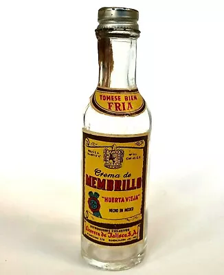 Vintage Crema De Membrillo Miniature Liquor Bottle Mexico Glass Empty • $12.99