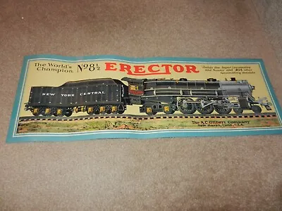 A C Gilbert Erector Hudson #8 1/2 Set Box Label 1930's Vintage Reproduction • $9.95