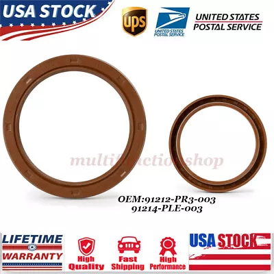 2X Front & Rear Main Crankshaft Seal For Honda Acura 91212-PR3-003/91214-PLE-003 • $7.99