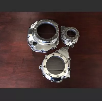 $483.63 • Buy Set Of Three Engine Windows For Bandit/GSXR Oil Cooled Streetfighter Chopper